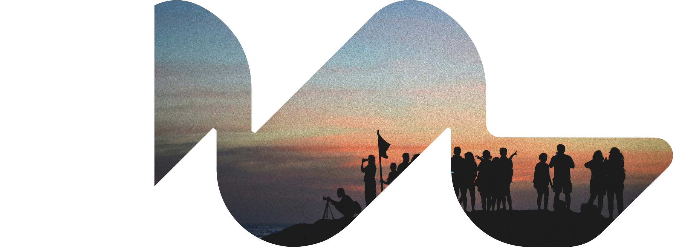 Team silhouettes at sunset